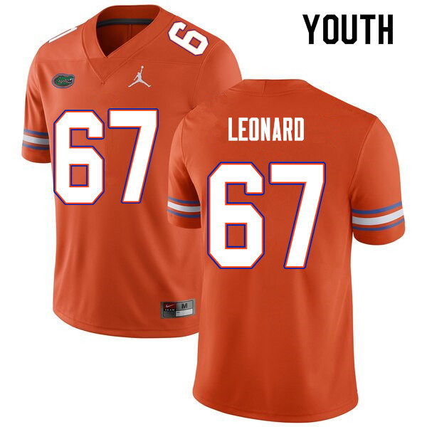 Youth #67 Richie Leonard Florida Gators College Football Jerseys Sale-Orange - Click Image to Close